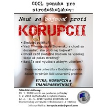 Etika, korupcia a transparentnosť - univerzitný predmet otvorený aj pre stredoškolákov!